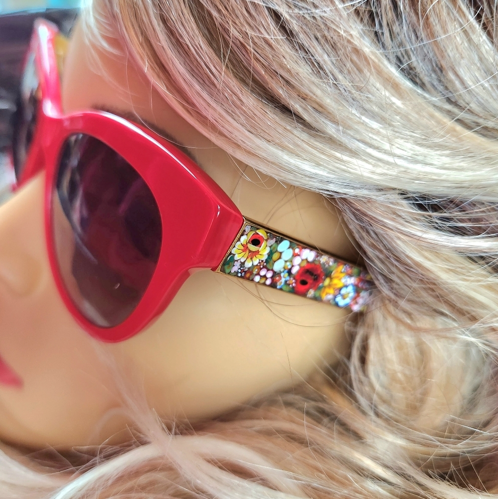 DOLCE & GABBANA Red Mosaico ARTSY Italy MOSIAC Gradient Lens Sunglasses DG 4215 - Picture 4 of 16